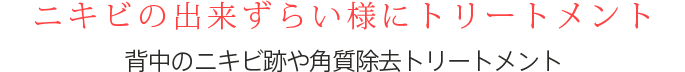 ニキビの出来ずらい様にトリートメント