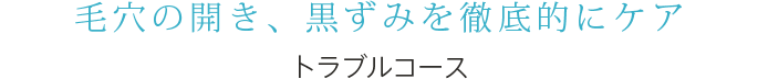 毛穴の開き、黒ずみを徹底的にケア